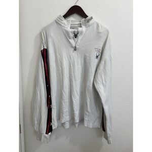 Vintage 90s Spyder Mens Large USA Spider Logo Half Zip Sweater 100% Cotton